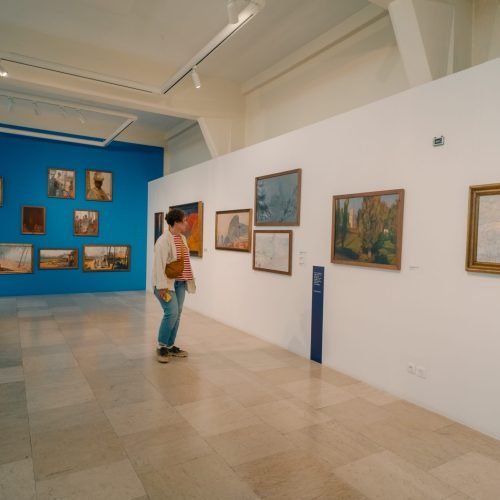Figueira da Foz, Portugal - May 26th 2024 Entrance to the Museu Municipal Santos Rocha in the town. High quality photo
